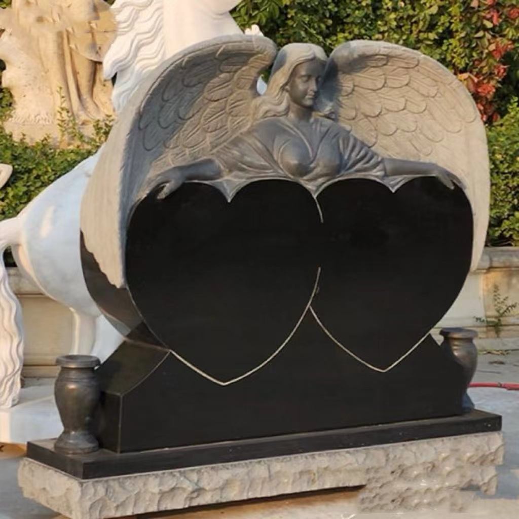 एंजेल गार्जियन डबल हार्ट टॉम्बस्टोन